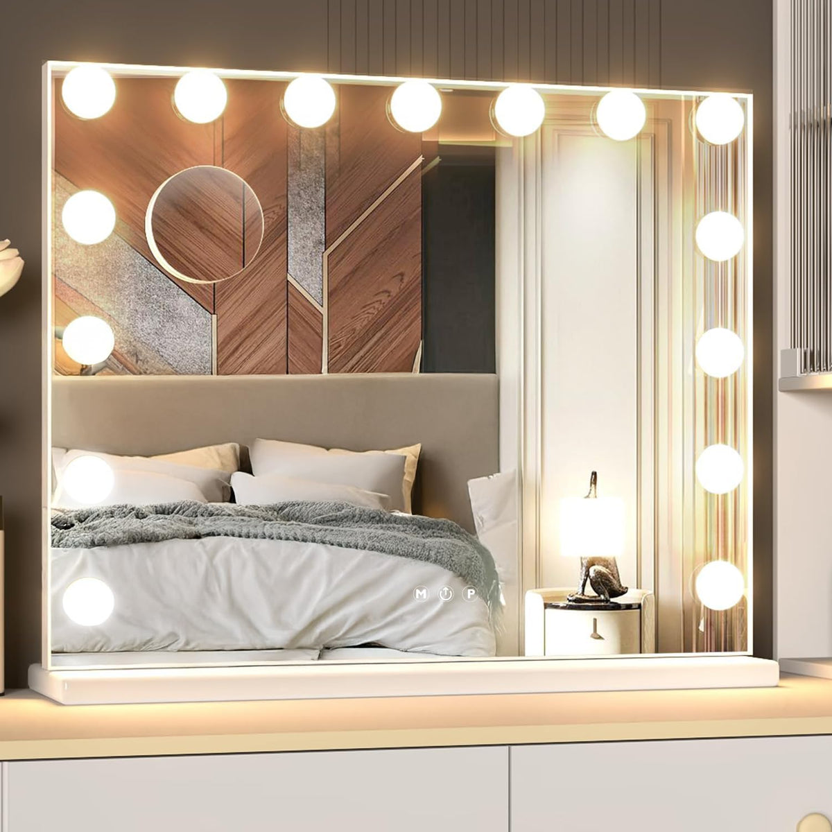 Vanity Mirror with Dimmable Makeup Lights, Touch Screen To Select 3 Colour Modes