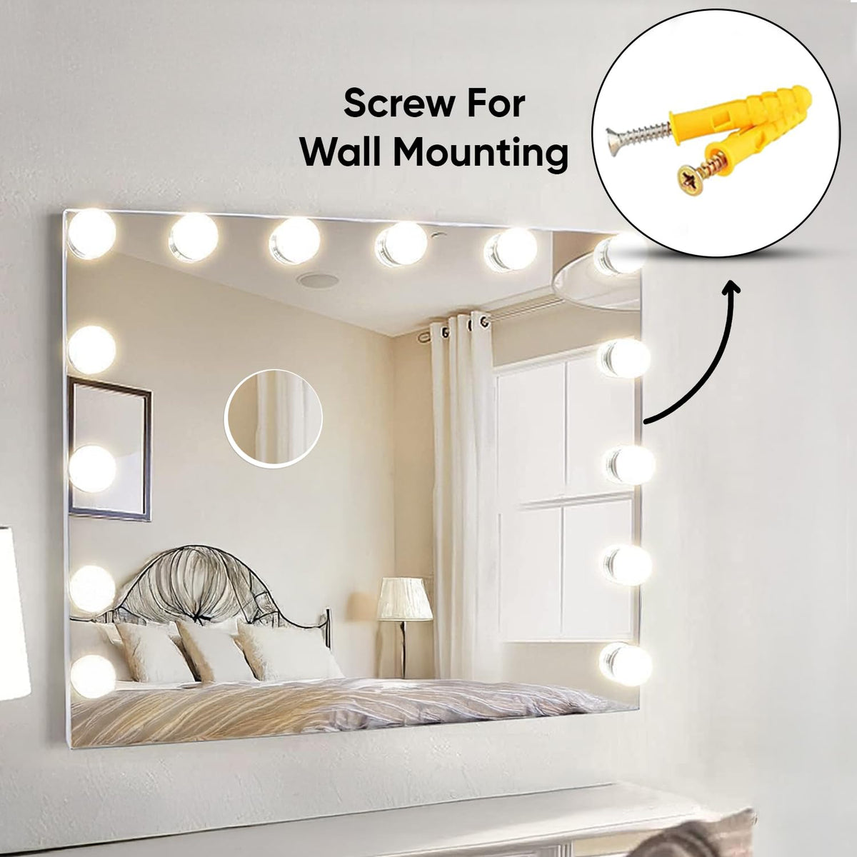 Vanity Mirror with Dimmable Makeup Lights, Touch Screen To Select 3 Colour Modes
