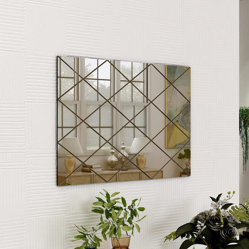 Bronze Rectangular Wall Mirror – Modern Wall-Mounted Glass Design for Bedroom, Hallway & Lounge