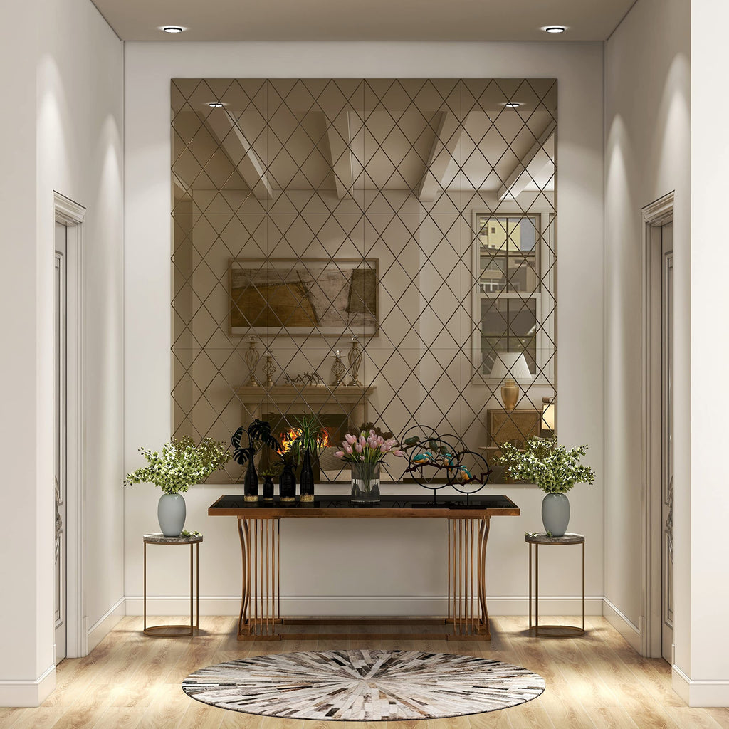 Bronze Rectangular Wall Mirror – Modern Wall-Mounted Glass Design for Bedroom, Hallway & Lounge