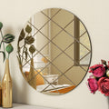 Art Deco 50cm Bronze Round Wall Mirror – Modern Wall-Mounted Glass Design for Bedroom, Hallway & Lounge