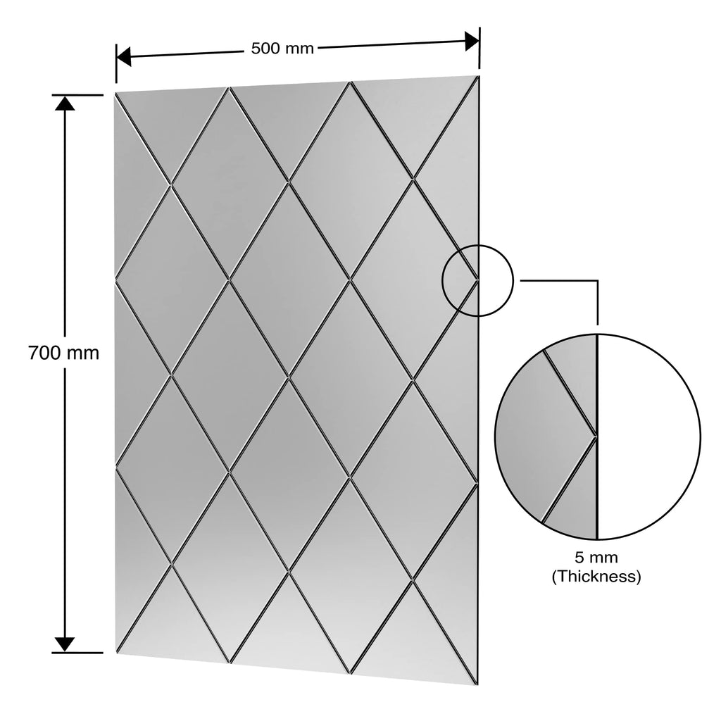 Clear Rectangular Wall Mirror – Modern Wall-Mounted Glass Design for Bedroom, Hallway & Lounge
