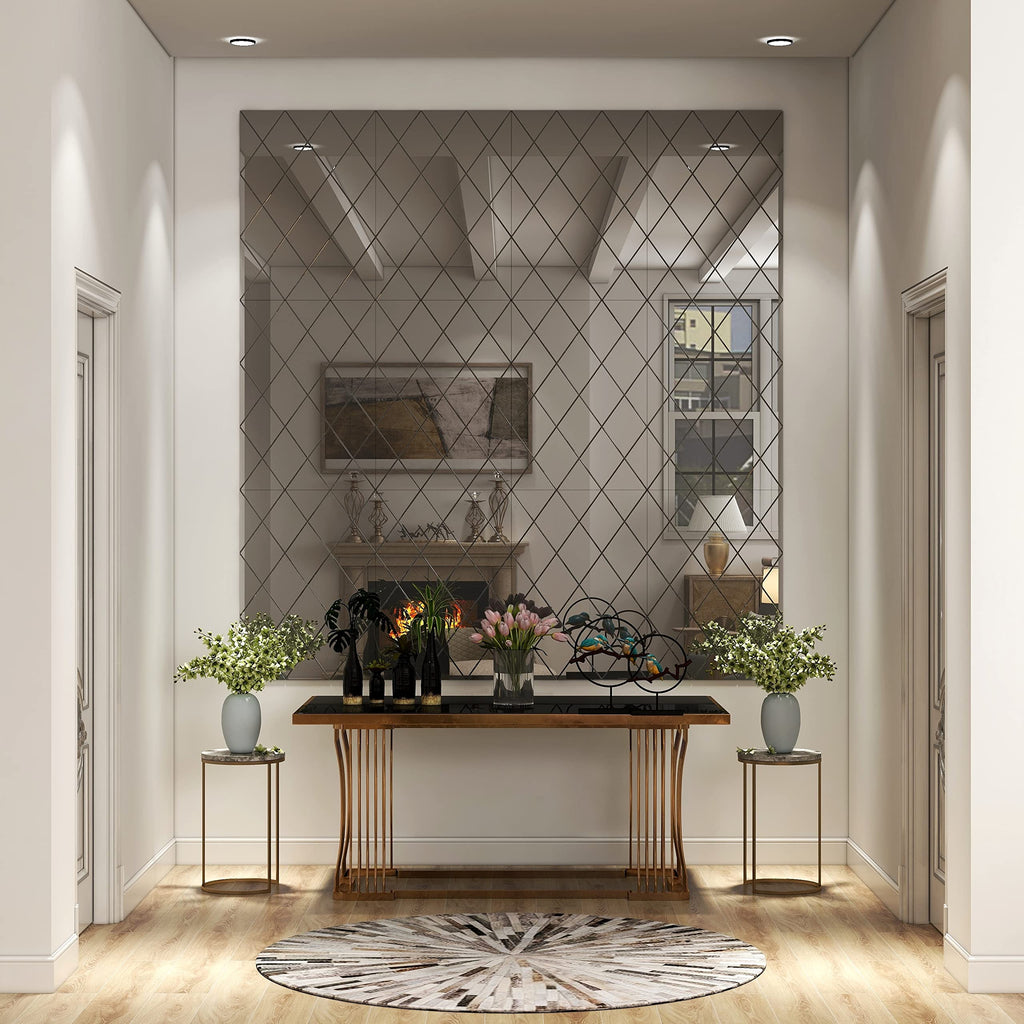 Grey Rectangular Wall Mirror – Modern Wall-Mounted Mirror for Hallway, Entryway & Lounge