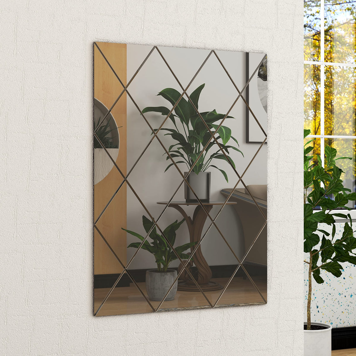 Grey Rectangular Wall Mirror – Modern Wall-Mounted Mirror for Hallway, Entryway & Lounge