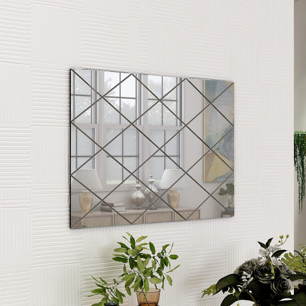 Grey Rectangular Wall Mirror – Modern Wall-Mounted Mirror for Hallway, Entryway & Lounge