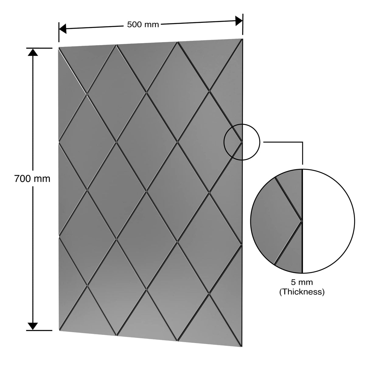 Grey Rectangular Wall Mirror – Modern Wall-Mounted Mirror for Hallway, Entryway & Lounge