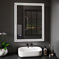 Rectangle Bathroom LED Mirror with Dimmable Lights, Anti-fog, Shatter-Proof Tempered Glass